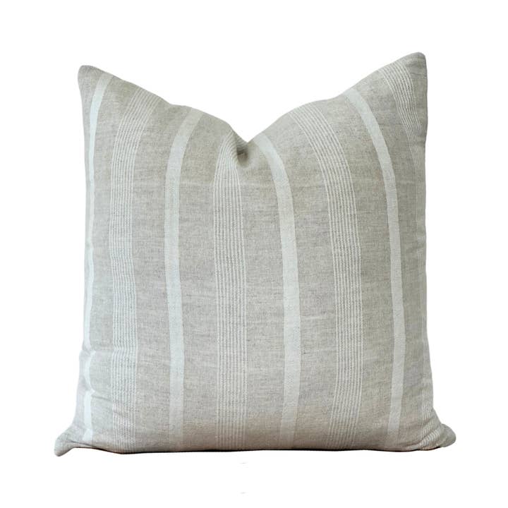 Porter Lane Home - Wholesale Throw Pillow Cover - Linen Stripe Pillow Cover | Addison