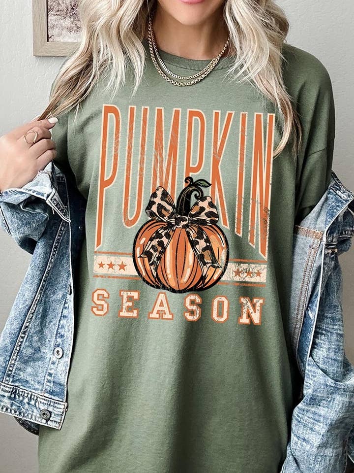 Pumpkin Season Graphic Heavy Cotton Tee for wholesale by COLORBEAR