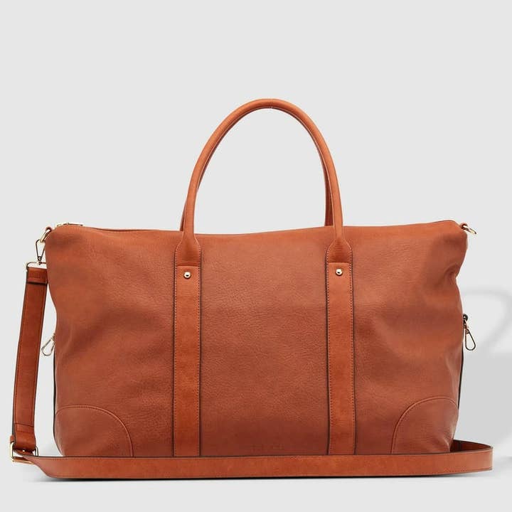 Alexis Stripe Weekender Reisetasche - Tan für den Großhandel von Louenhide