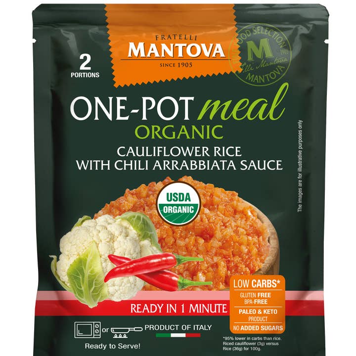 Mantova Organic Spicy Arrabbiata Cauliflower Rice, 8.5 oz for wholesale by Fine Italian Food