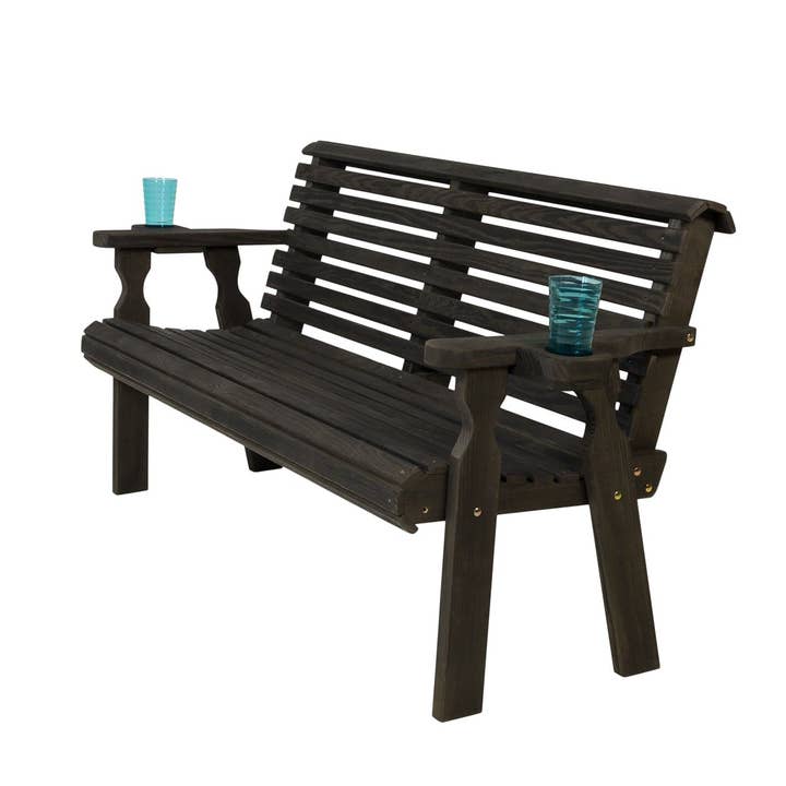 The Porch Swing Company - Wholesale Bench - Amish Casual Roll Back 5 Foot Treated Wood Outdoor Bench12