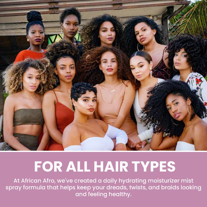 African Afro - Venta al por mayor Sprays para el pelo - Rocío hidratante Locs and Twist | Spray refrescante para rastas, trenzas y trenzas | (8 oz, paquete de 12)