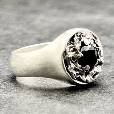 Pinkie Black Rock Ring Natural Black Onyx Gemstone for wholesale by Black Rock Jewel