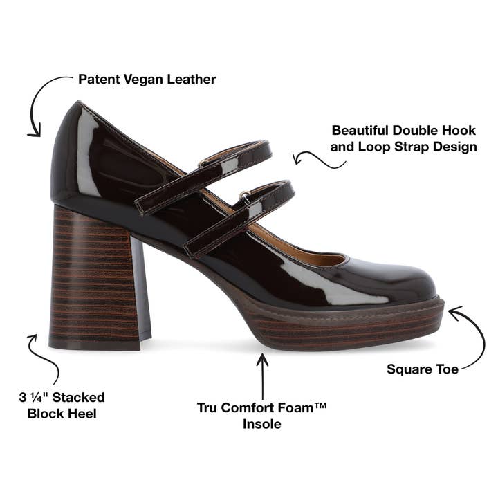 Journee - Wholesale Platform Heels - Women's - Shasta Mary Jane Pump Heels In Patent7