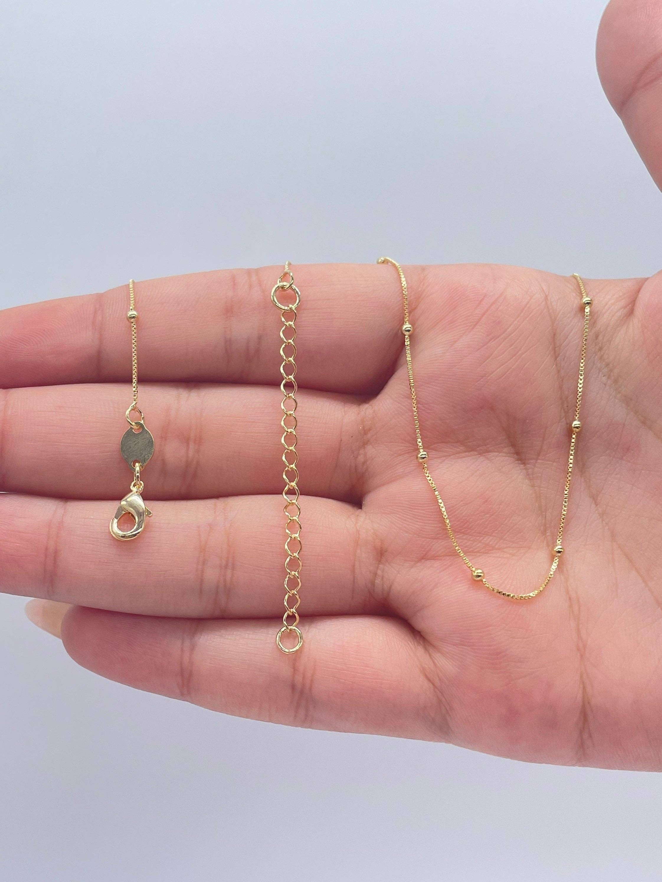 Milie - Wholesale Link & Chain Necklace - 18k Gold Filled Ultra Thin 0.6mm Satellite Chain6