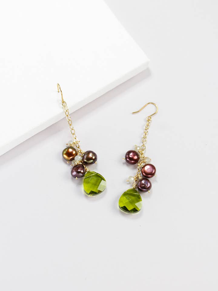 Brincos Perlas Moradas por atacado de Monsieur Pamplemousse