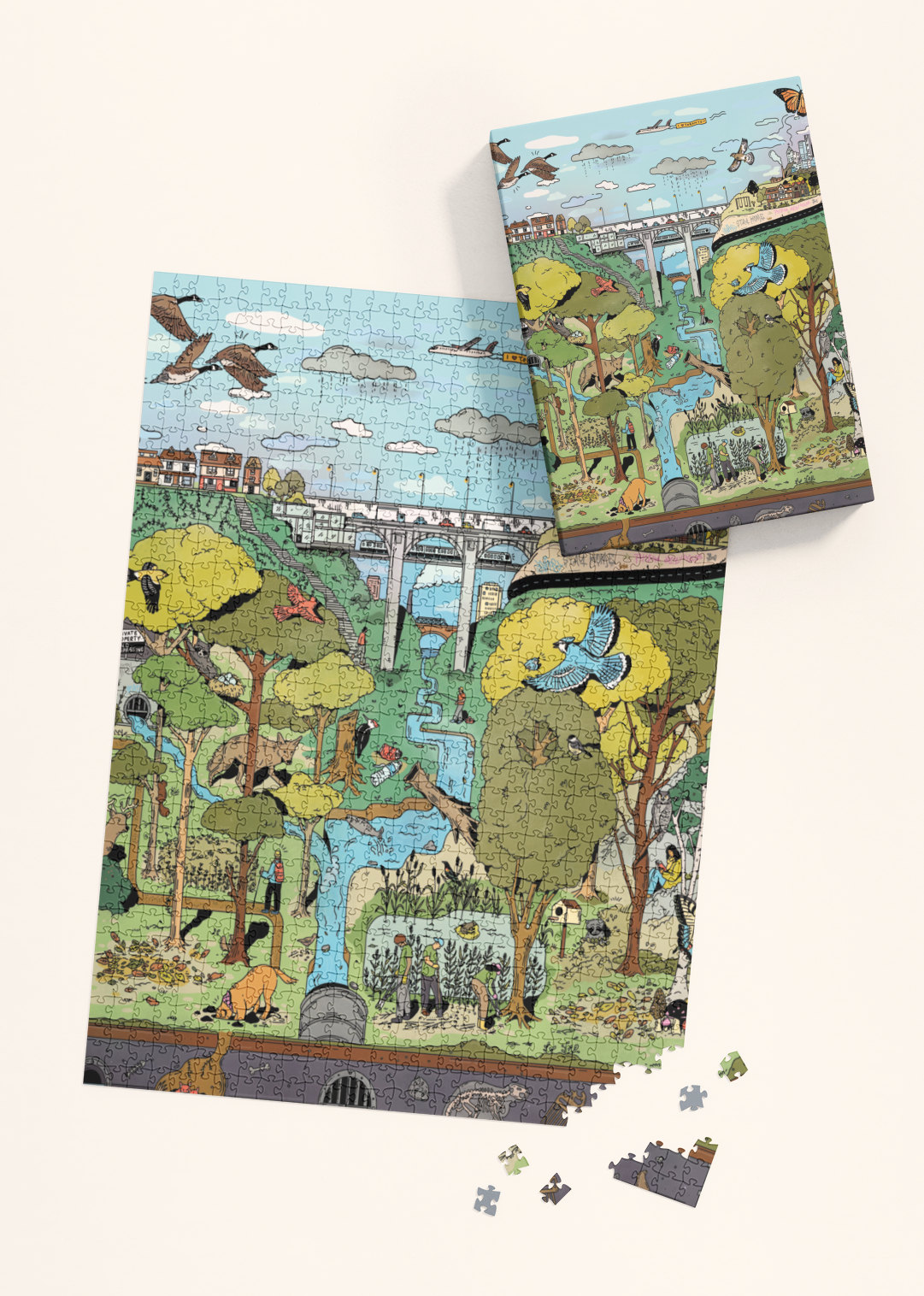 Mango Puzzles - Wholesale Puzzle - Adult - The Ravine | 1000-piece Puzzle for Adults | Artwork by Kathleen Fu1