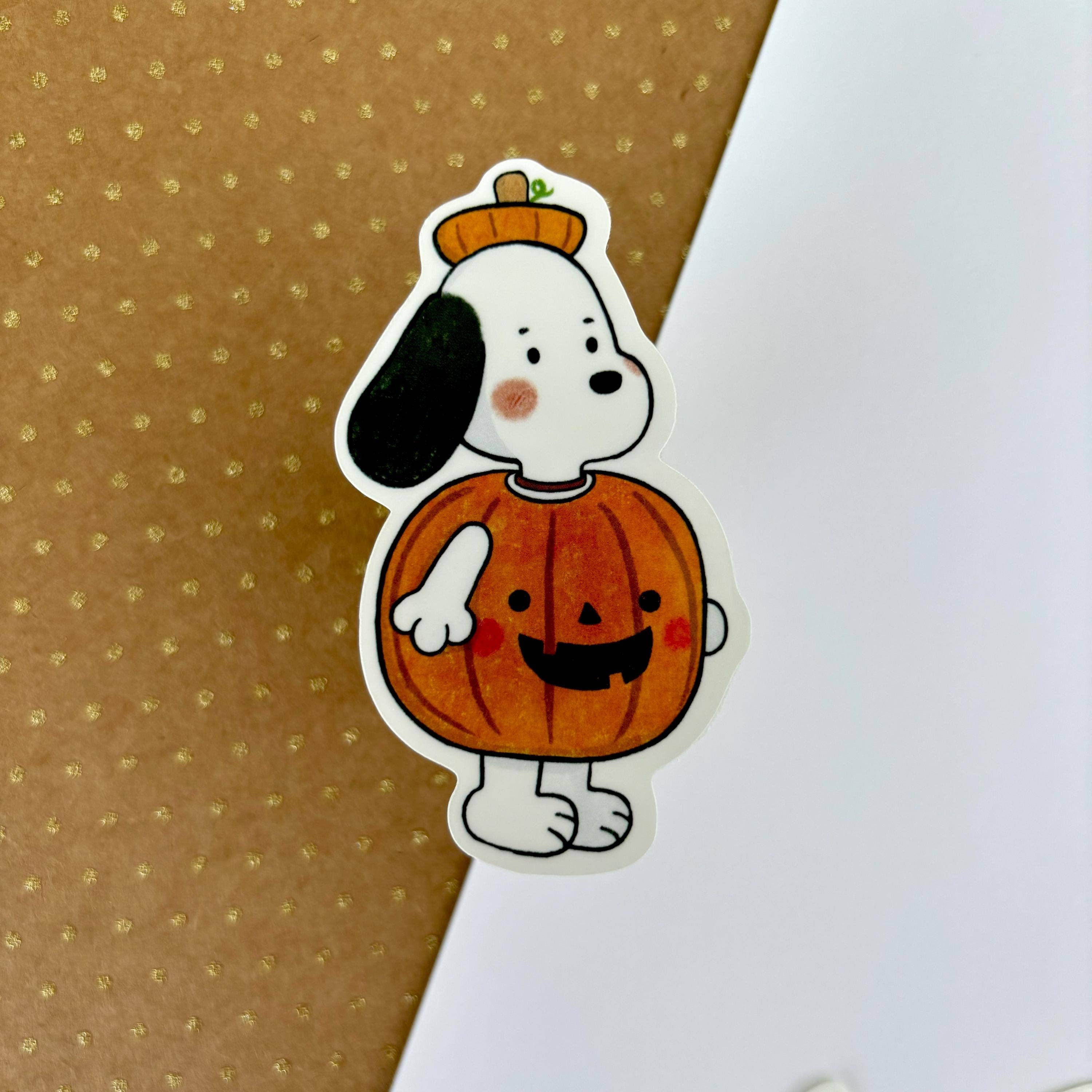 Drawn by Ang - Wholesale Sticker - Snoopy Pumpkin Halloween Vinyl Sticker