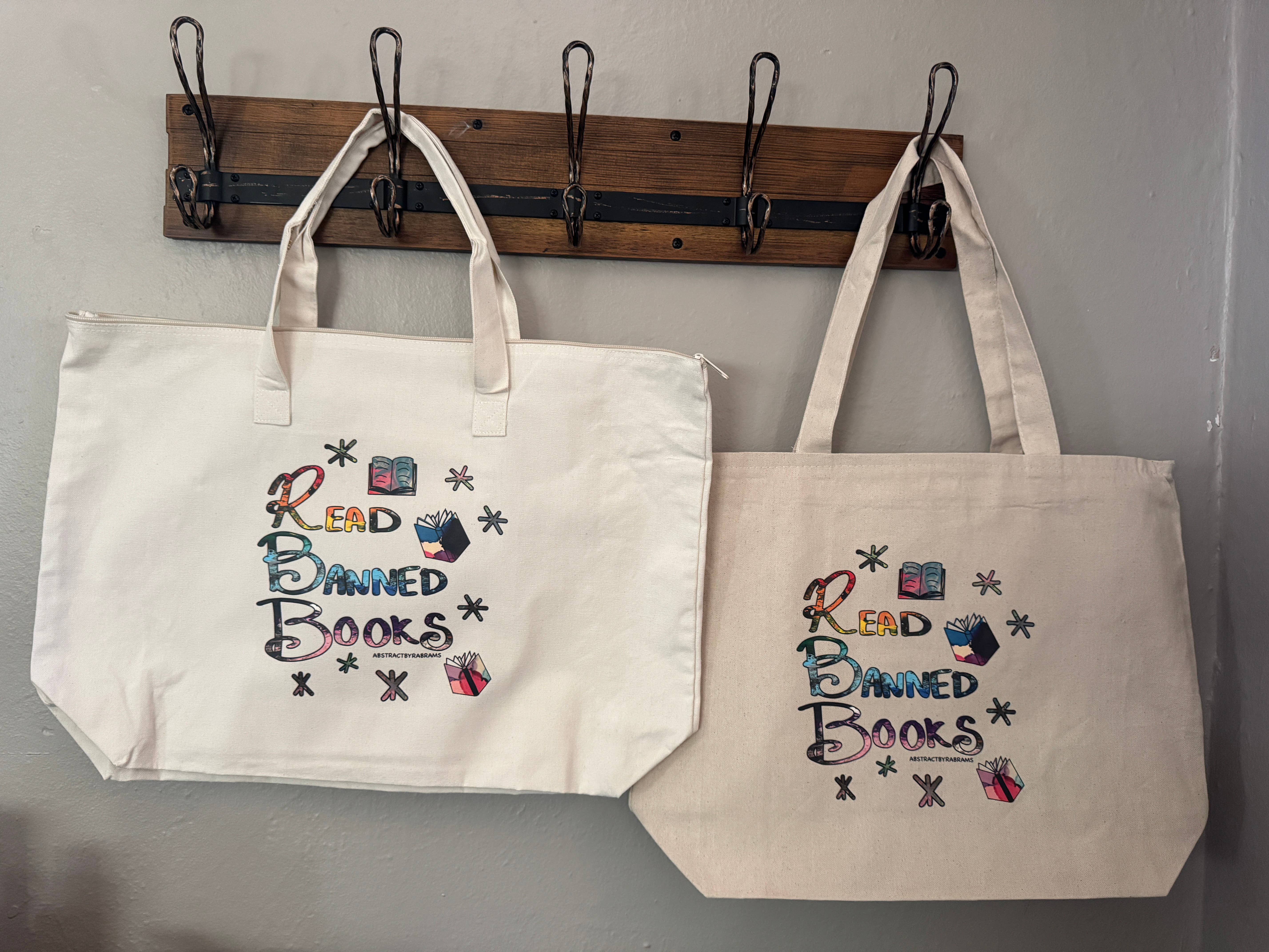 AbstractbyRabrams - Wholesale Tote Bag - Unisex - Read Banned Books Tote Bag XL Tote Bag with Zipper5