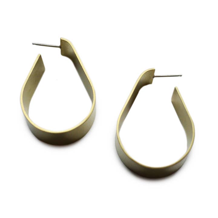 Wide Teardrop Hoops Large for wholesale by Natalie Joy
