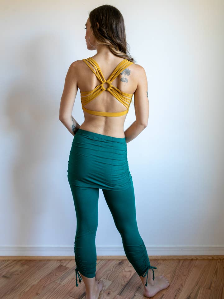 Paramita Designs - Wholesale Athletic/Lounge Leggings - Women's - Ruched Cinched Yoga Leggings with Mini Skirt3