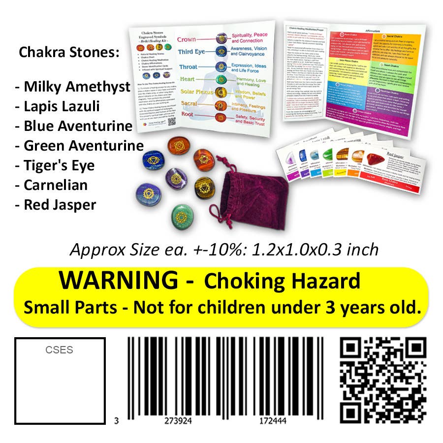 Deep Healing Light - Wholesale Spiritual Stone/Crystal - Chakra Stones, Engraved Symbols - Reiki Healing - Polished15