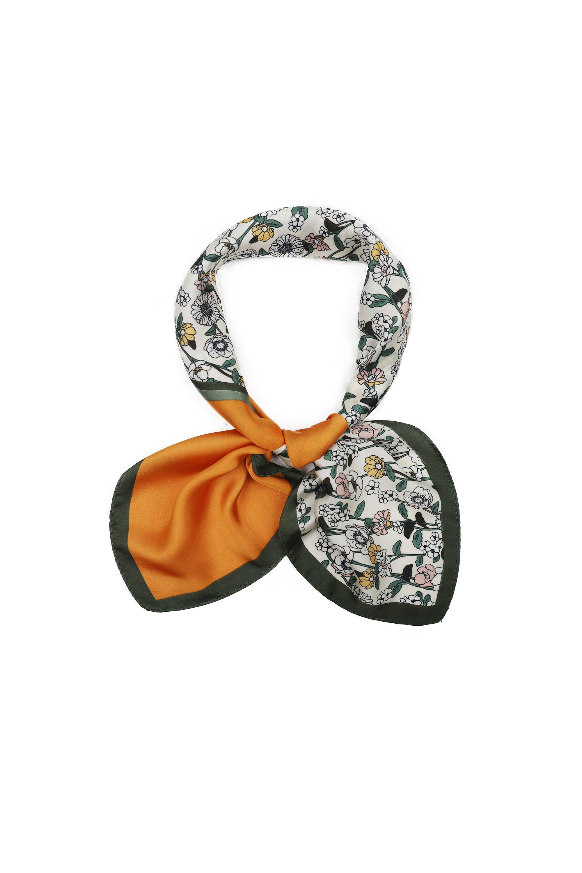 PHANIE MODE - Vente Écharpe – femme - Petit carré imprimé fleurs – Toucher soie E-715802