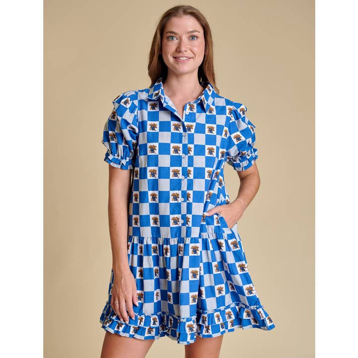 The Go Gingham Ruffle Dress | Kentucky for wholesale by Stewart Simmons