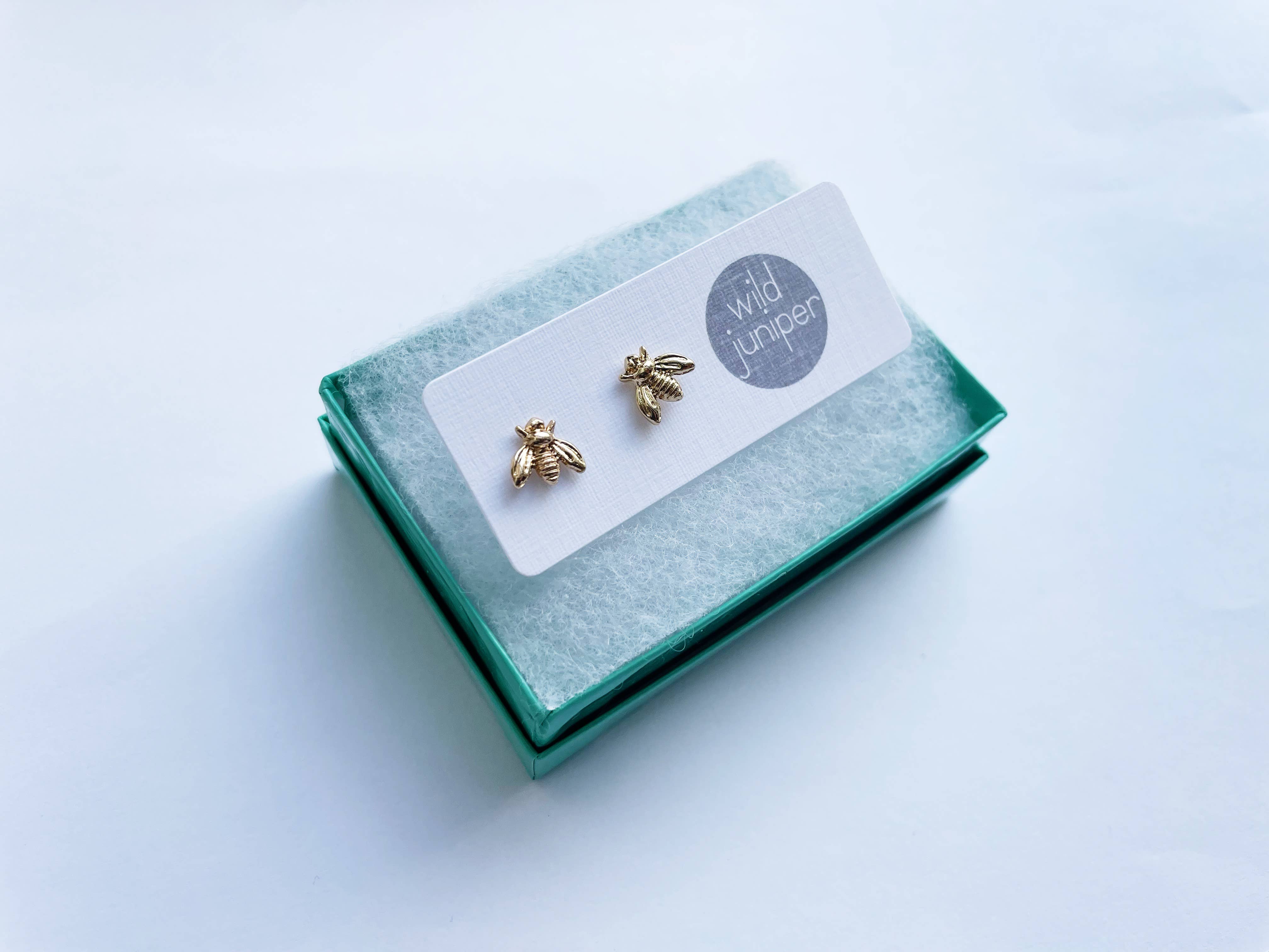 Wild Juniper - Wholesale Stud/Post Earrings - Gold Stud Earrings - Bees7