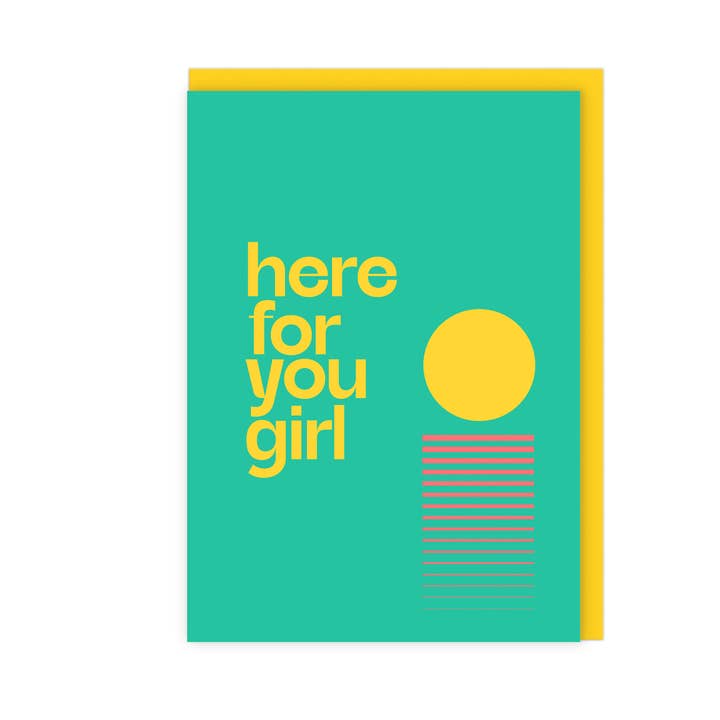 Here For You Girl | Vibrant, Modern Sunset Support Card for wholesale by LoveLossDiscoballs