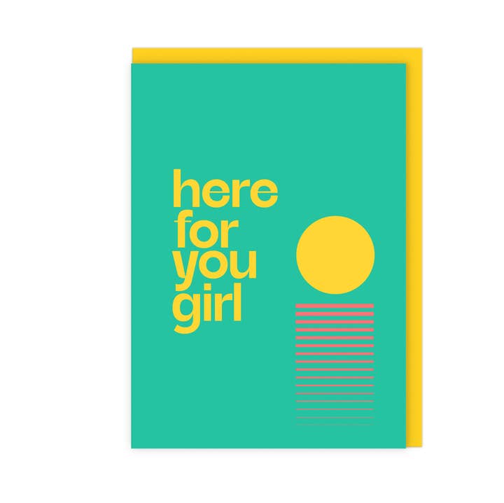 Here For You Girl | Vibrant, Modern Sunset Support Card for wholesale by LoveLossDiscoballs