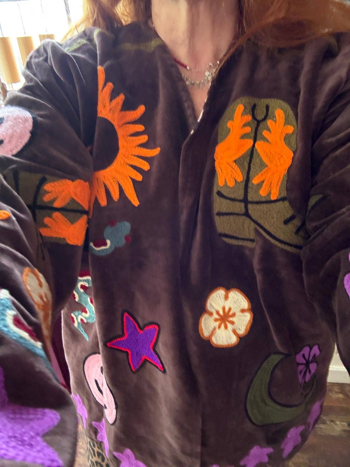 ToutVintage - Wholesale Jacket - Women's - Velvet embroidery Ella jacket brown8