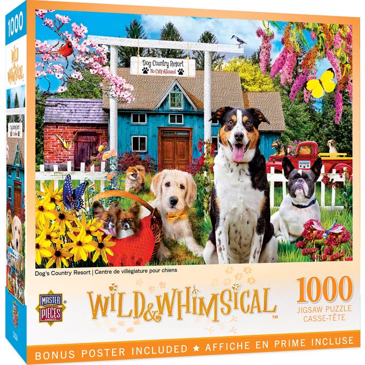 Wild & Whimsical - Dog's Country Restort 1000 Piece Puzzle for wholesale by Masterpieces Puzzles