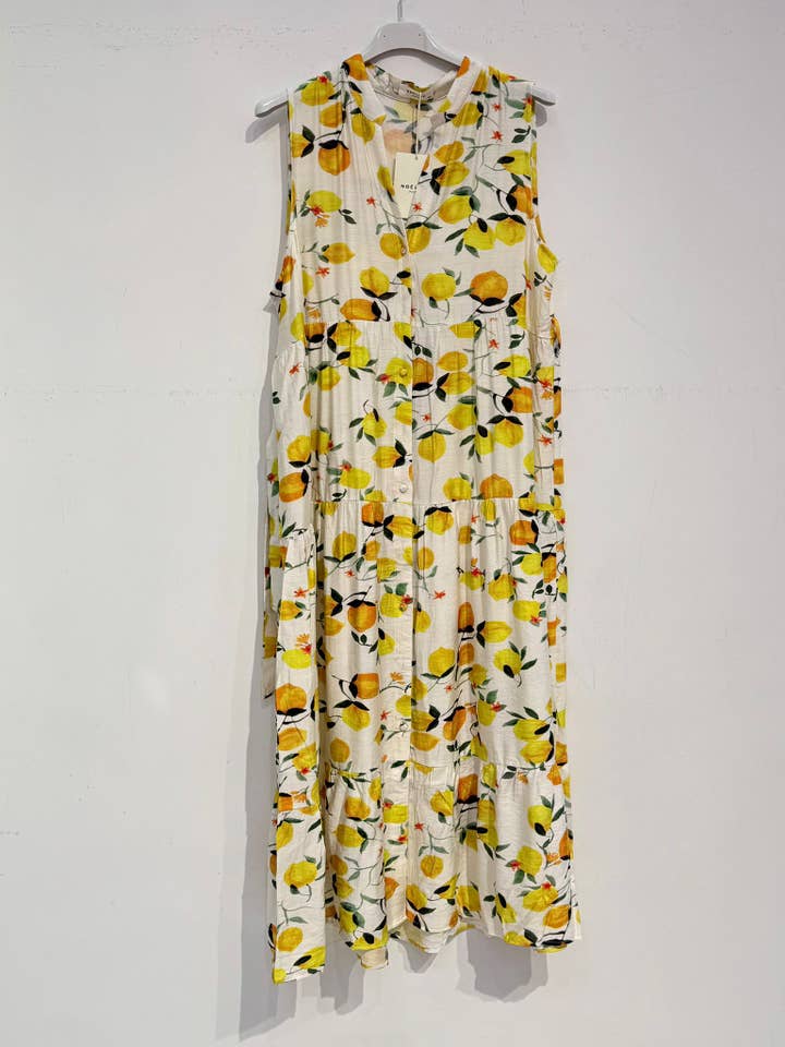 Robe longue imprimée "citron" 26522 pour la vente par NOELINE
