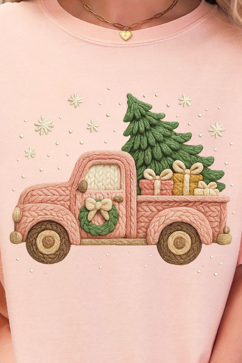 Wholesale Accessory Market - Wholesale Screen Printed T-Shirt - Women's - Faux Yarn Holly Jolly Haul Comfort Colors Adult Ring-Spun Cotton Tee9