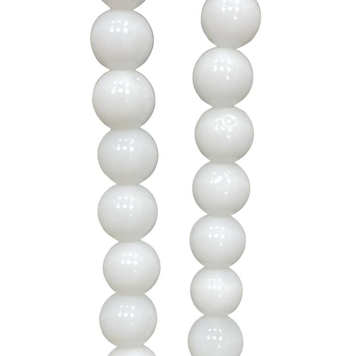 White Jade - (Polished) - Round/ Smooth for wholesale by The Bead District