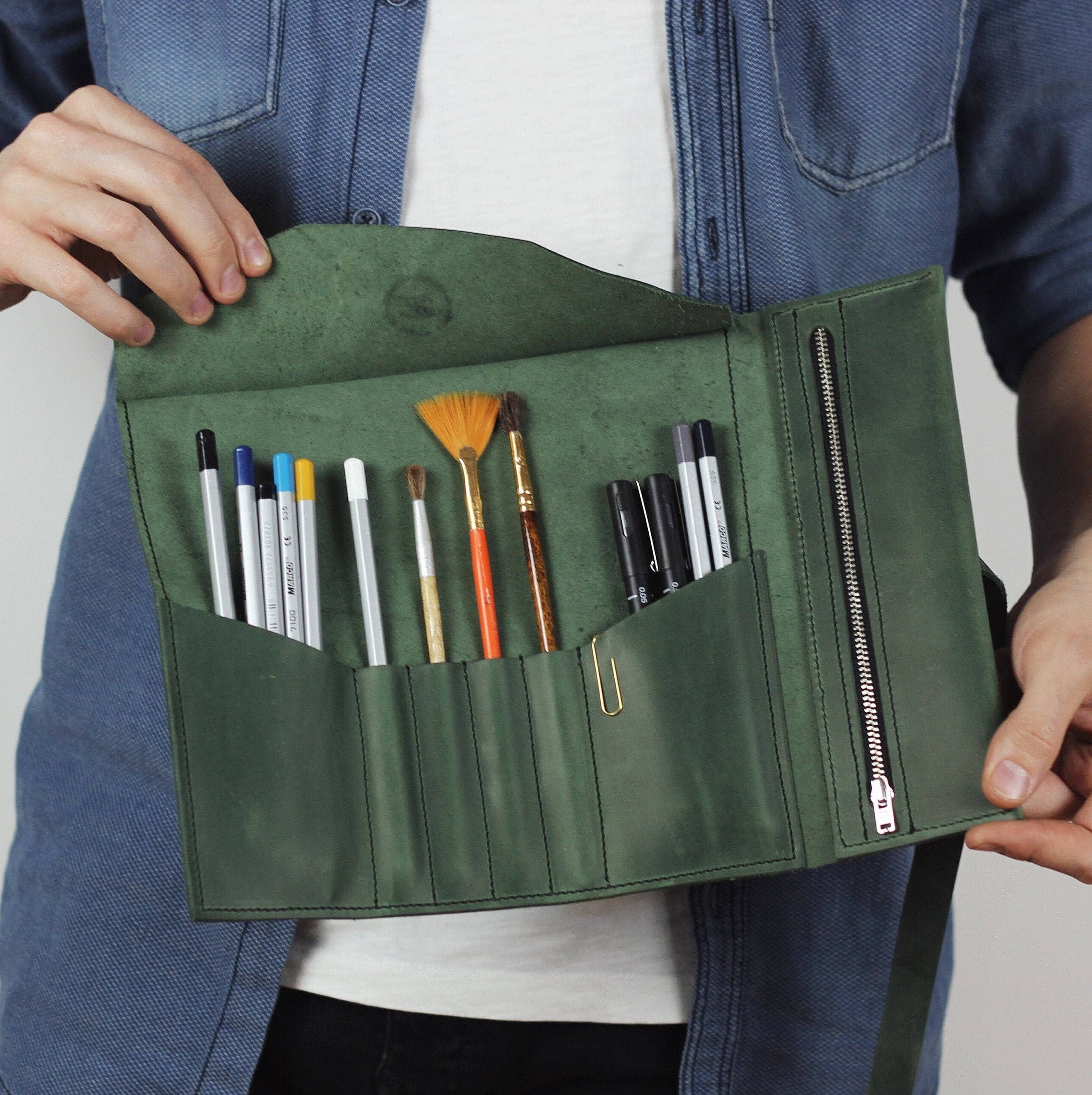 Pol Leather Studio – wholesale Pencil case/pouch – Paintbrush Roll Case Of Leather5
