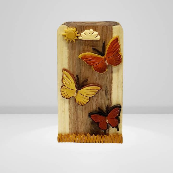 Karving Studio – wholesale Decorative box – Butterflies are Free - Hand Carved Gift Box