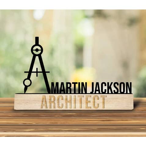 Kundenspezifisches Namensschild für den Architektenschreibtisch aus Holz, Namensschild-Geschenke für den Großhandel von Glow Neon