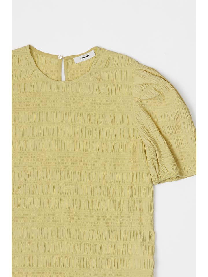 MOD REF – wholesale Blus - Dam – The Celia Top | Texturerad puffärmad topp7