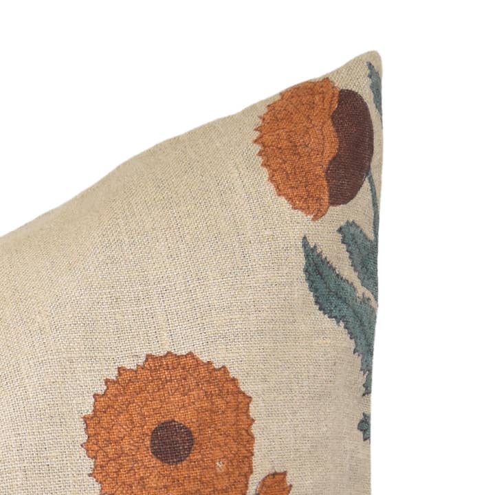 Fabdivine - Wholesale Throw Pillow Cover - Floral Block Print Thick Linen Couch Cushion Cover - Badshah