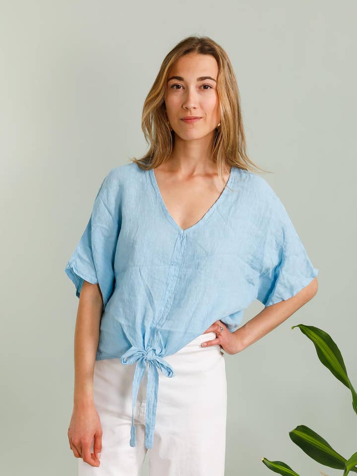 LÉA & LUC - Wholesale Button Down Shirt - Women's - 100% Linen Blouse REF. 25071
