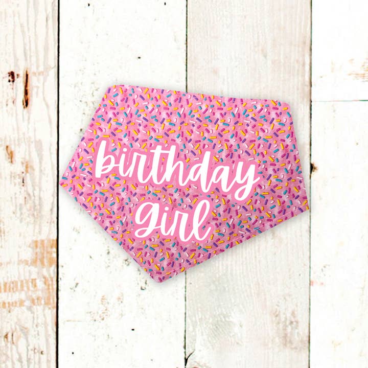 BibbyBubby - Wholesale Pet Bandana - Dog - Birthday Girl "Pink Sprinkles" Dog Bandana