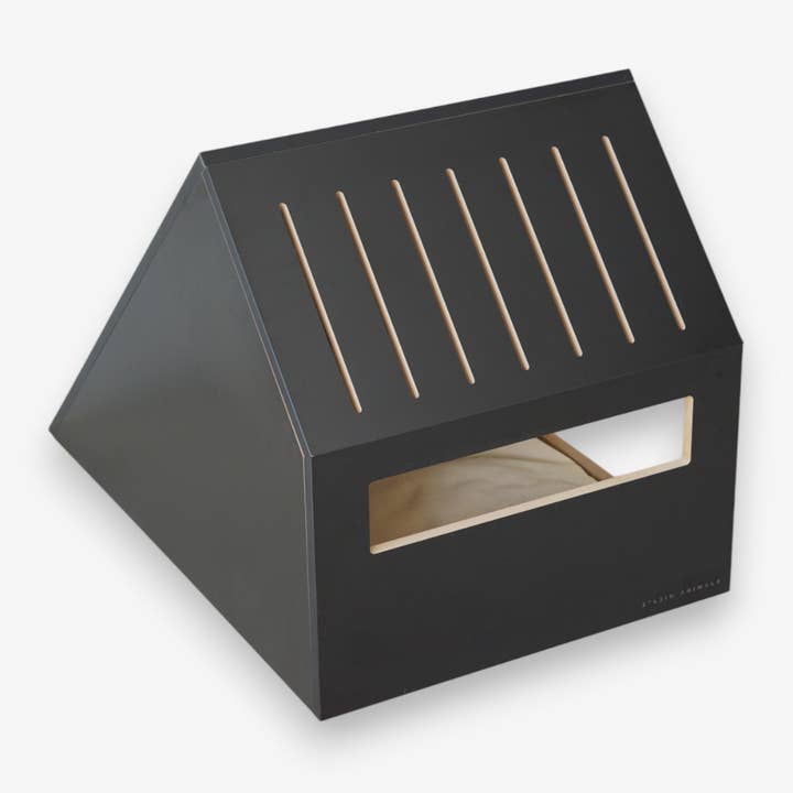 STUDIO ANIMAUX – cama - Gato e cão por atacado – Casa do gato | madeira | preto | 75 x 50 x 53 cm6