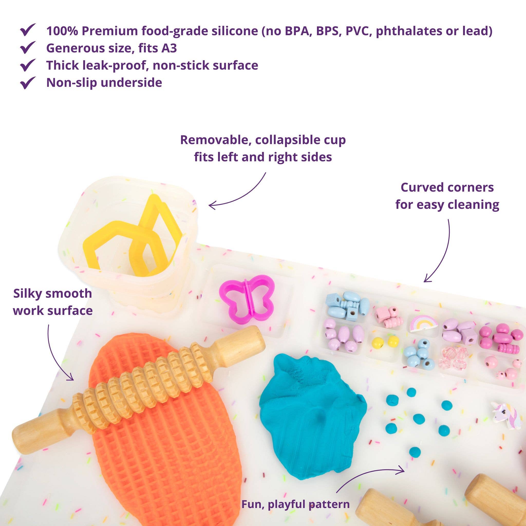 Little Change Creators - Wholesale DIY craft kit – Child - Re-CRAFT-able™ Creativity Set - Play Dough Mat - Confetti3