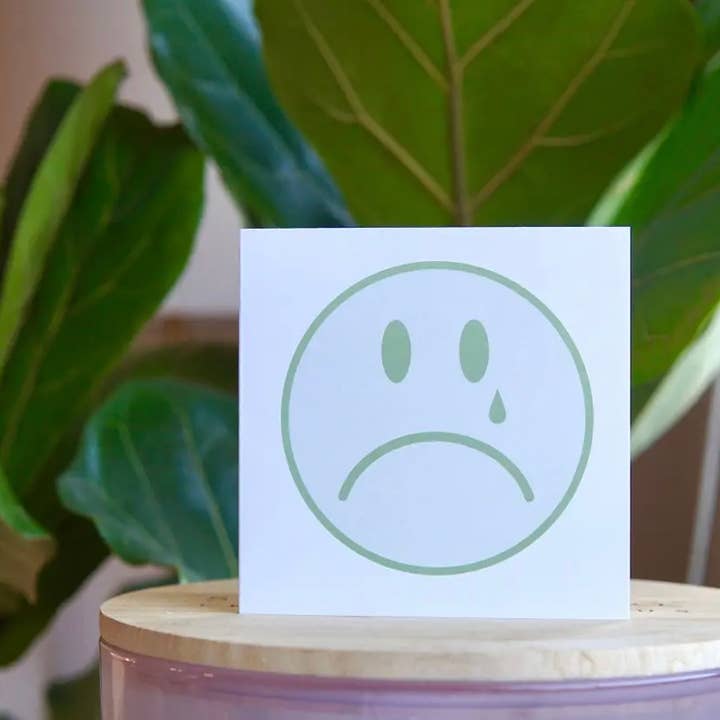 Sad Face Greeting Card for wholesale by The Forgetful Collective