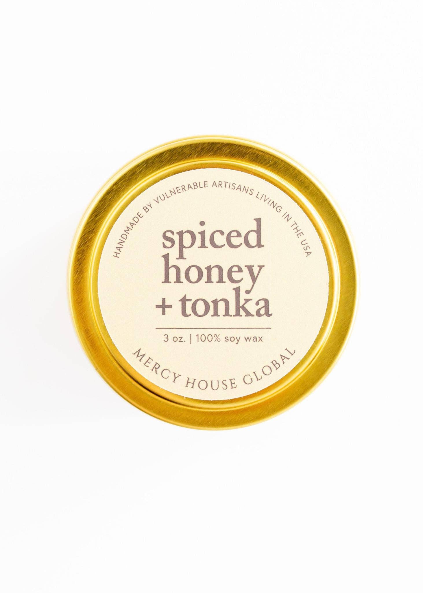 Mercy House Global - Venta al por mayor Velas en tarros - Vela de Miel Especiada y Tonka | Lata de 3 oz5