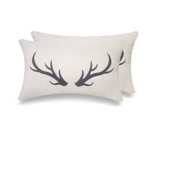 Peterson Housewares & Artwares - Wholesale Throw/Decorative Pillow - ANTLER Icons throw pillow -SET OF 2
