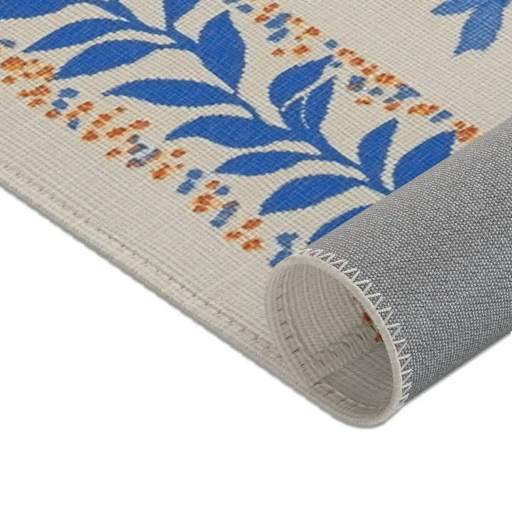 Maia Homes - Wholesale Area Rug - Marigold Stripes – Folk Floral Accent Rug1