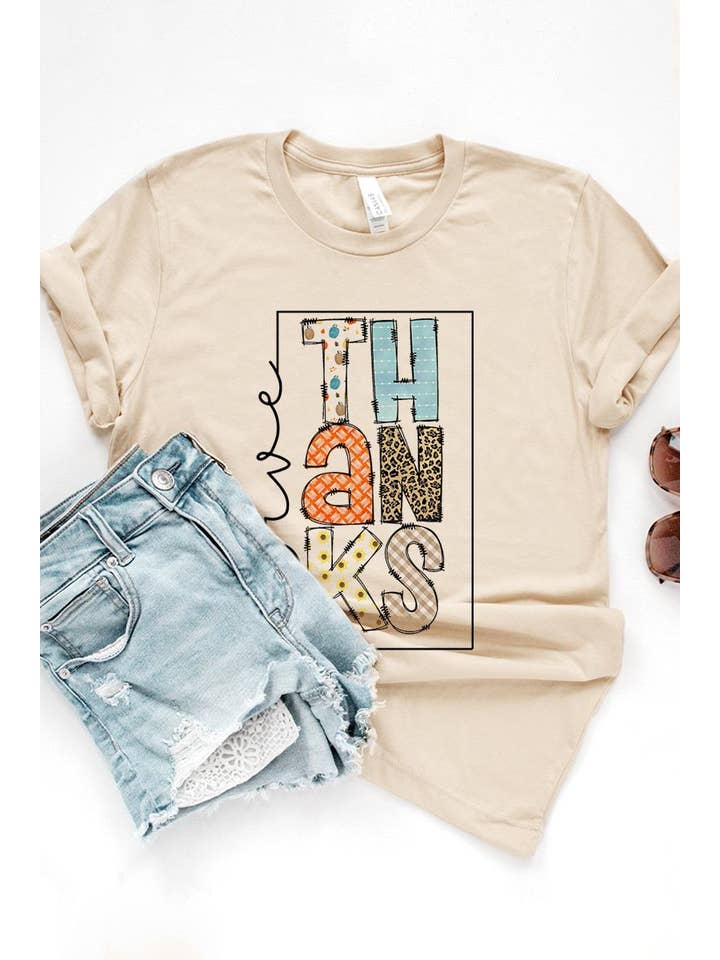 COLORBEAR – T-shirt estampada - Mulher por atacado – DAR GRAÇAS MANGA CURTA UNISSEX5