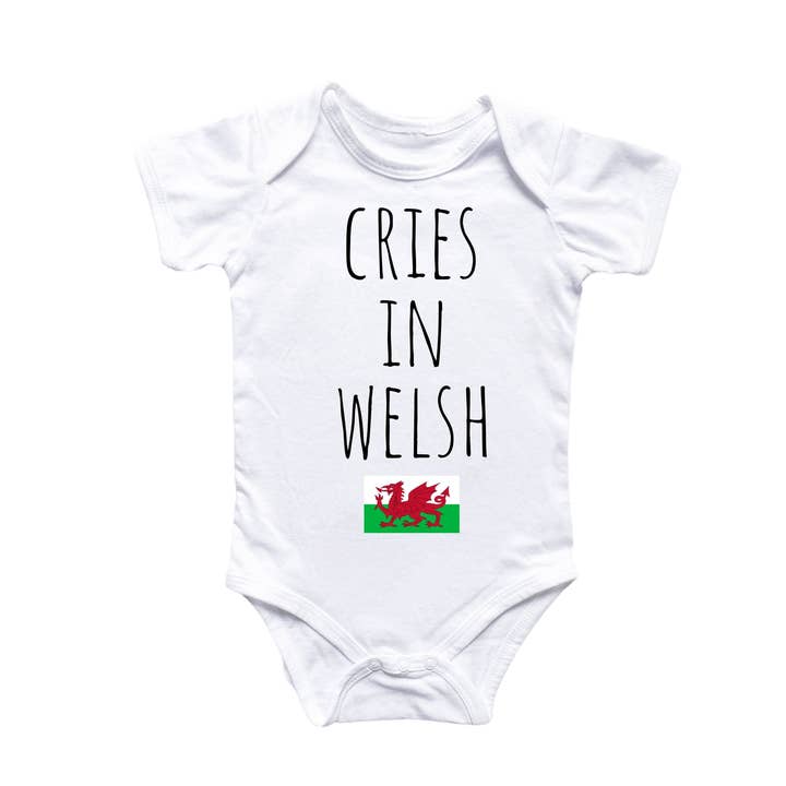 Welsh Irish Ireland Cry - Baby Boy Girl Clothes Infant Bodysuit Funny Cute Newborn for wholesale by North Fork Forager LLC