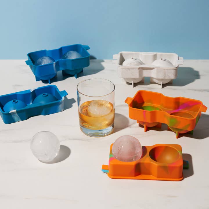 HOST - Wholesale Ice Tray/Mold - Silicone 2.25 inch Ice Sphere Mold in Blue Marble2