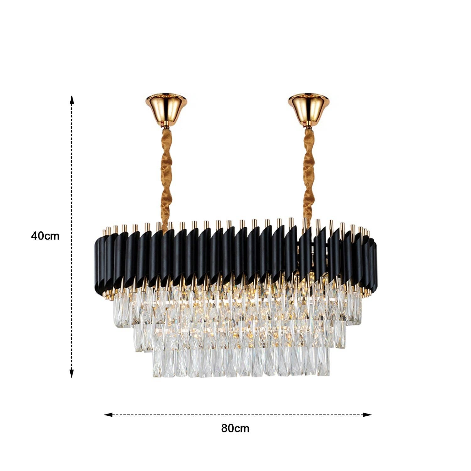 Ledsone - Wholesale Chandelier/Hanging Light - Black and Gold Hanging Crystal Chandeliers Light Fixture ~480330