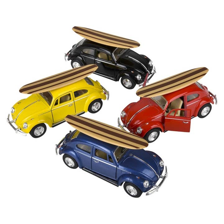 La Luna Bella - Toys - Wholesale Toy Car/Truck - Kids - 5" Diecast 1967 VW Beetle/Surfboard - LLB Toys