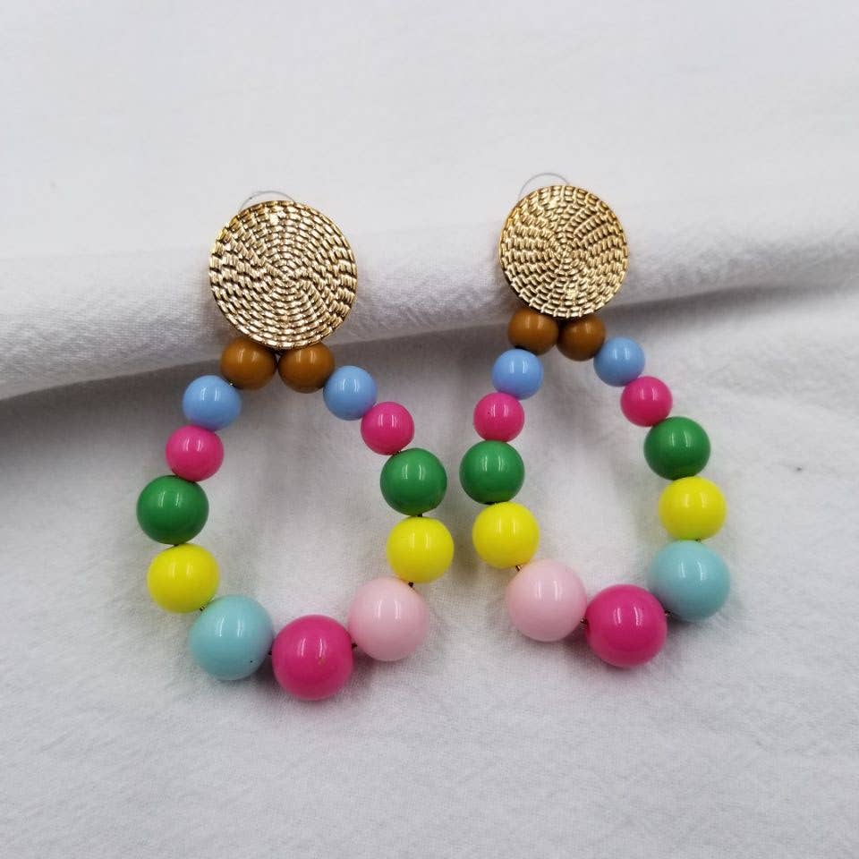 ENA Jewelry - Wholesale Dangle Earrings - Chunky Pastel Beaded Earrings