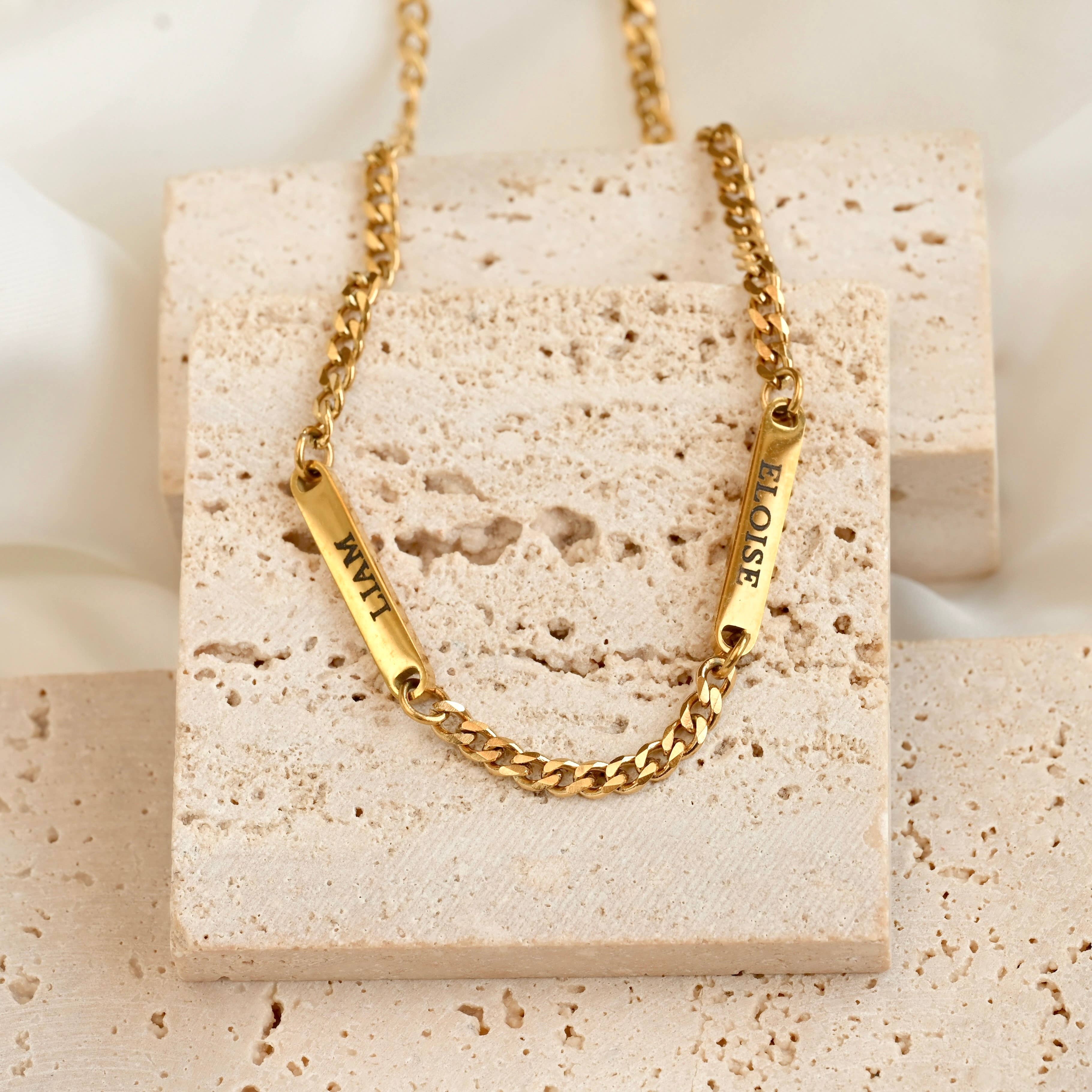 Blueyejewelry - Wholesale Link & Chain Bracelet - Engraved Name Bracelet- Waterproof Name Paperclip Bracelet8