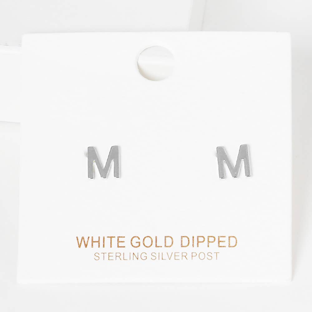 Sensibling Corp. - Wholesale Stud/Post Earrings - Gold Dipped Metal Initial Monogram Stud Earrings23
