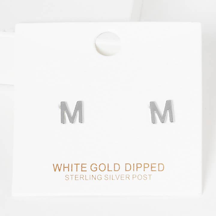 Sensibling Corp. - Wholesale Stud/Post Earrings - Gold Dipped Metal Initial Monogram Stud Earrings23