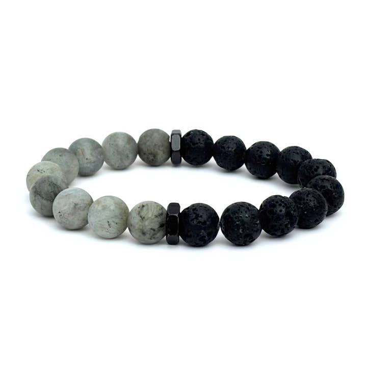 Labradorite and Lava Bracelet | Essential Oil Diffuser for wholesale by Infinite Warrior