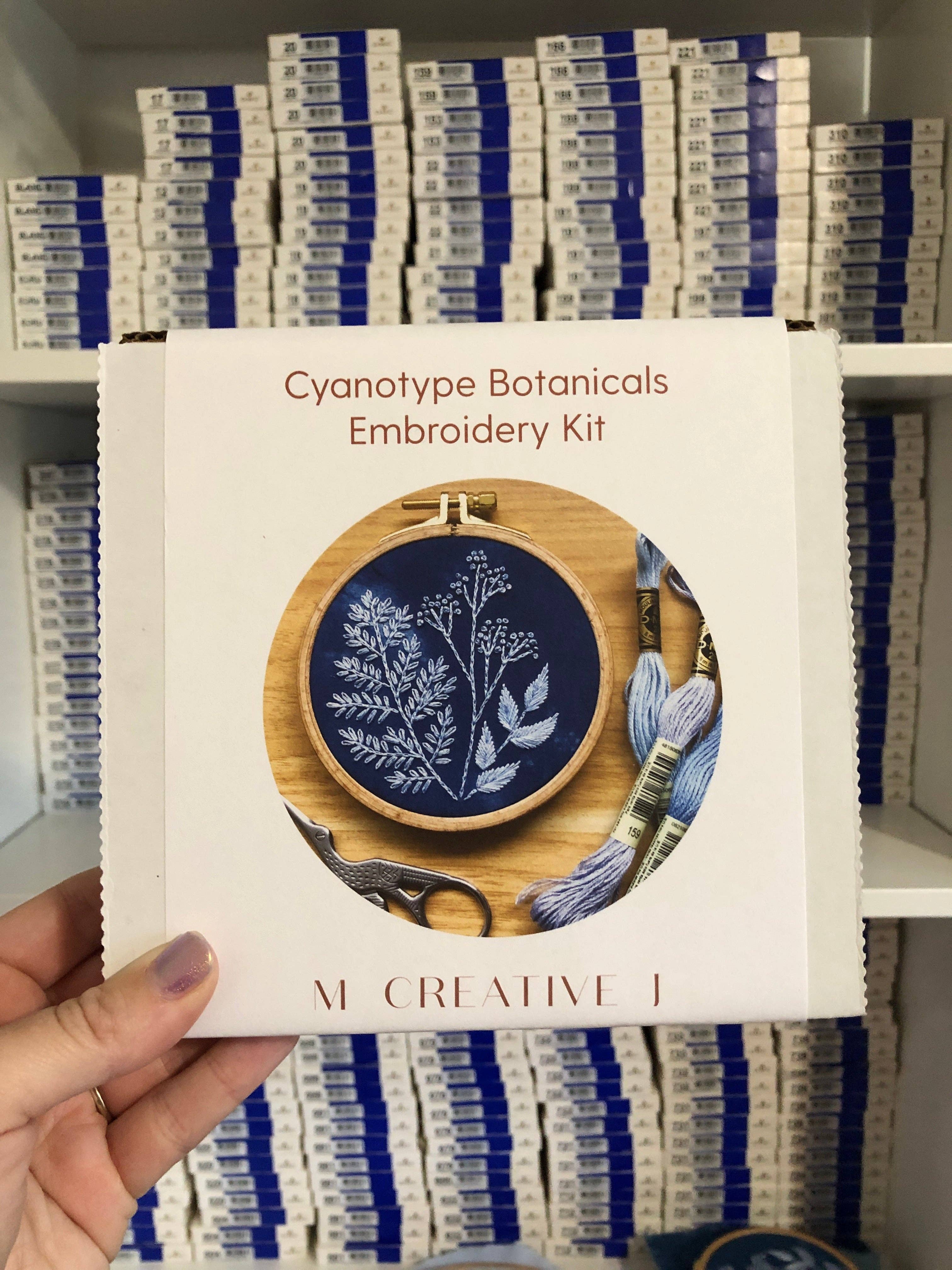 MCreativeJ - Wholesale Embroidery/Cross Stitch Supplies - Cyanotype Botanicals - Botanical Embroidery Kit for Beginners4